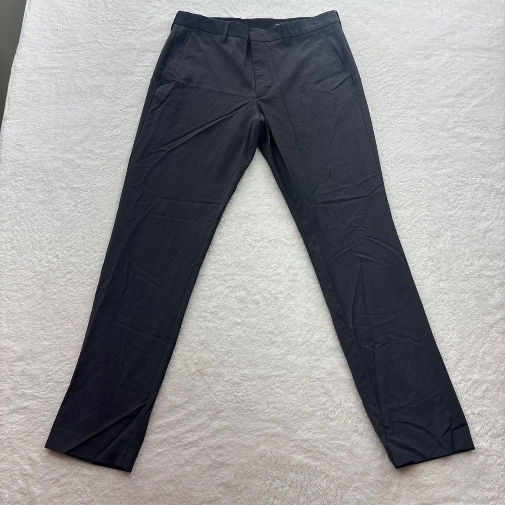 J.Crew Thompson Tapered Pants Mens 32x32 Charcoal Grey Wool Blend Dress Trousers